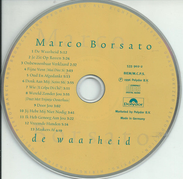 Marco Borsato : De Waarheid (CD, Album, RP)