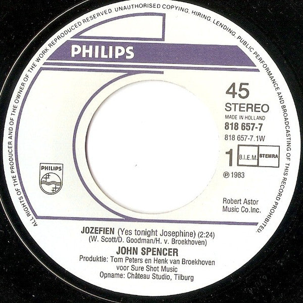 John Spencer : Jozefien  (7", Single)