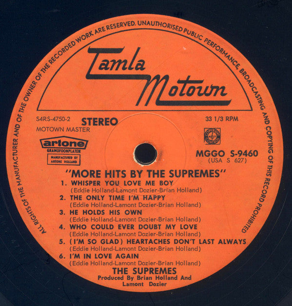 The Supremes : More Hits By The Supremes (LP, Album)