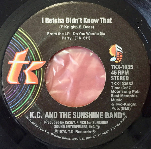 KC & The Sunshine Band : Please Don't Go (7", Styrene, PRC)