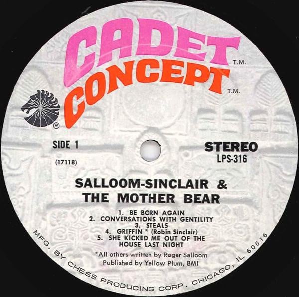 Salloom-Sinclair & The Mother Bear : Salloom, Sinclair And The Mother Bear (LP, Album, Mon)