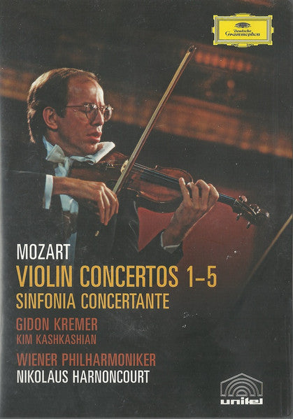 Wolfgang Amadeus Mozart, Gidon Kremer, Kim Kashkashian, Wiener Philharmoniker, Nikolaus Harnoncourt : Violin Concertos Nos. 1-5,  Sinfonia Concertante K.364 (2xDVD-V, NTSC)