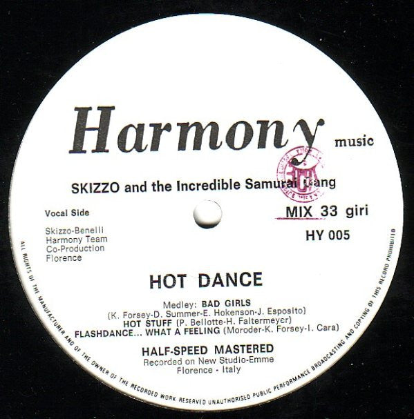 Skizzo And The Incredible Samurai Gang : Hot Dance (12", Maxi)