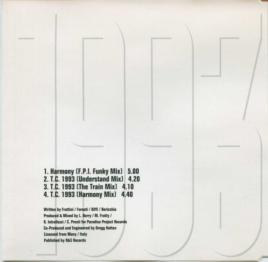 TC 1993 : Harmony (CD, Maxi)