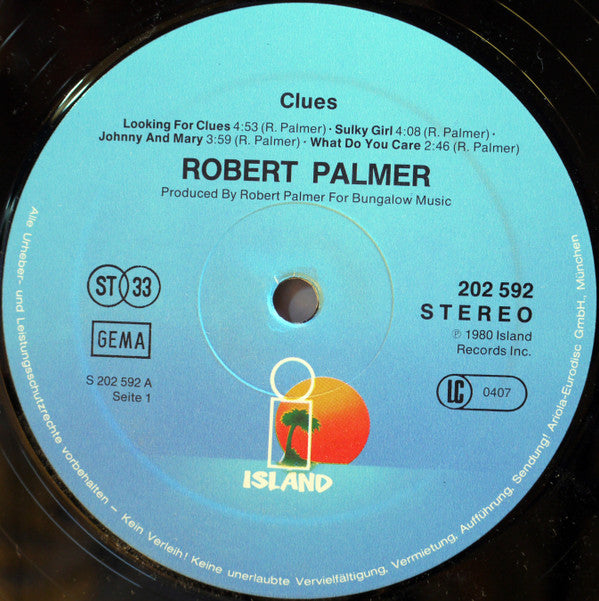 Robert Palmer : Clues (LP, Album)