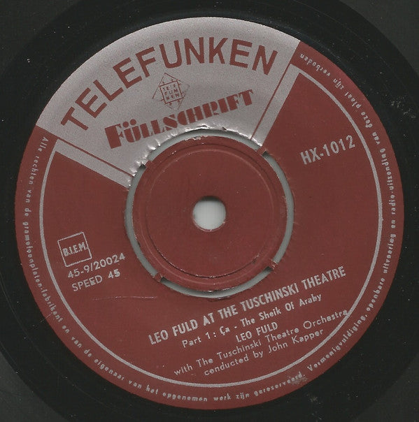 Leo Fuld : Leo Fuld At The Tuschinski-Theatre (7", EP)
