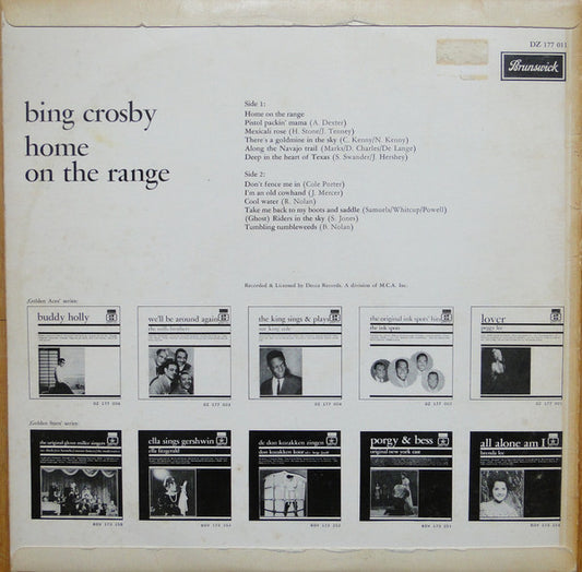 Bing Crosby : Home On The Range (LP, Album, Mono)
