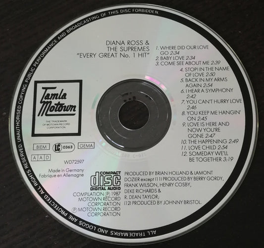 The Supremes : Every Great No.1 Hit (CD, Comp)