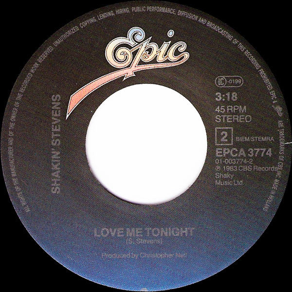 Shakin' Stevens : Cry Just A Little Bit (7", Single)