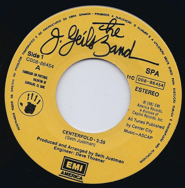 The J. Geils Band : Centerfold (7", Single)