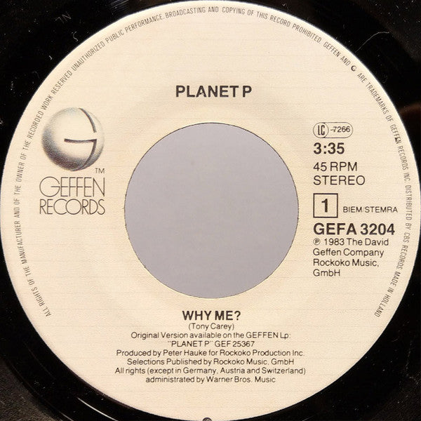 Planet P Project : Why Me? (7", Single)