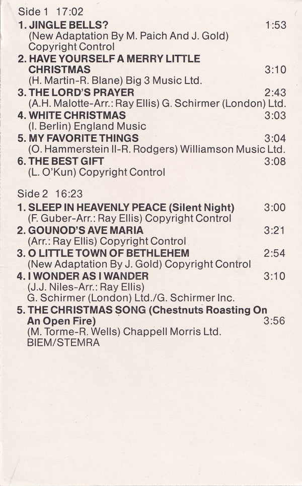 Barbra Streisand : A Christmas Album (Cass, Album)