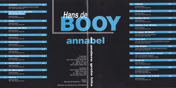 Hans de Booy : Annabel En Andere Grote Hits (CD, Comp)