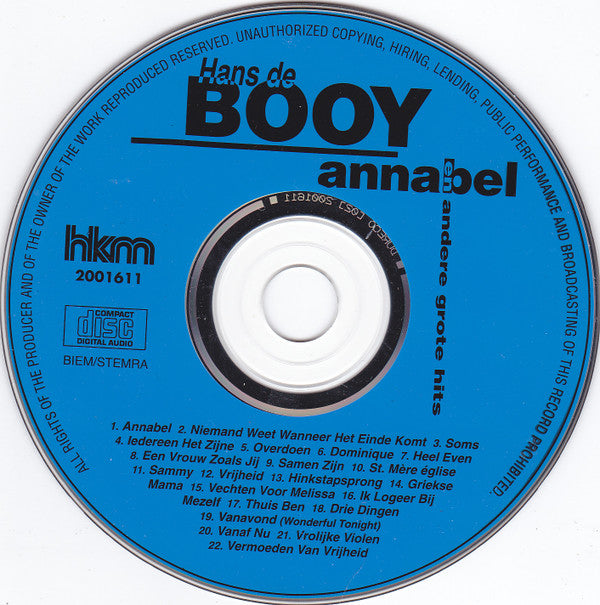 Hans de Booy : Annabel En Andere Grote Hits (CD, Comp)