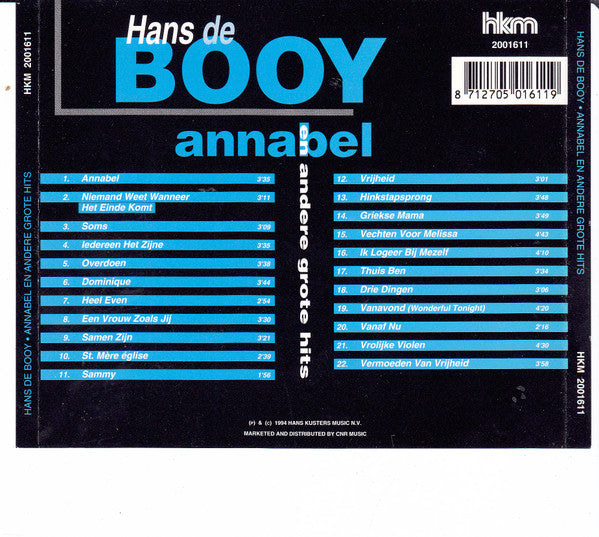 Hans de Booy : Annabel En Andere Grote Hits (CD, Comp)