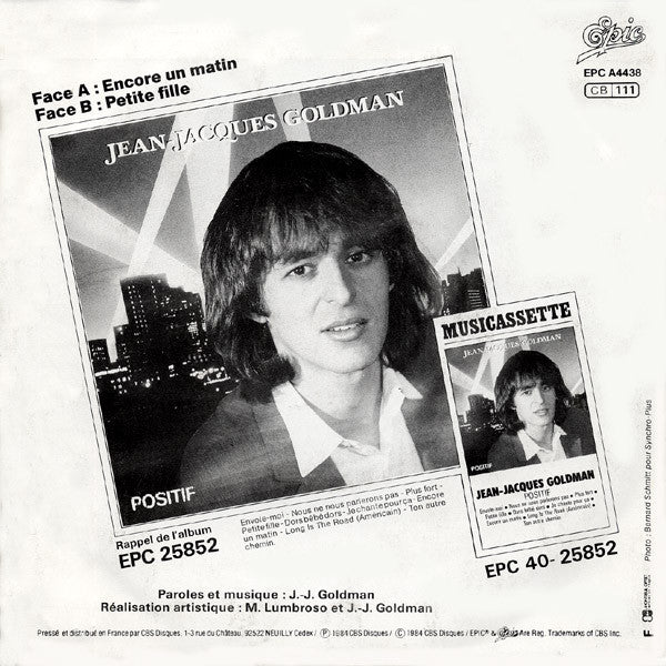 Jean-Jacques Goldman : Encore Un Matin (7", Single)