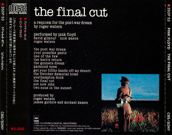 Pink Floyd : The Final Cut (CD, Album, Pre)
