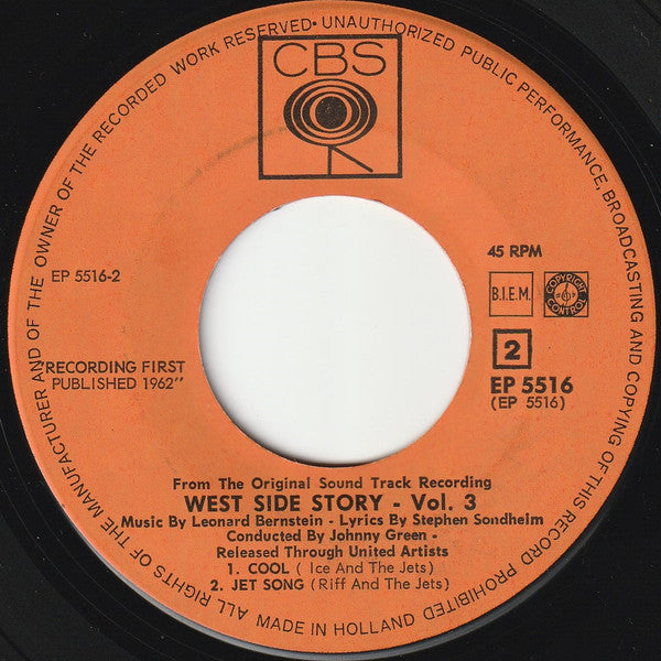 Leonard Bernstein : West Side Story - Vol.3 (7", EP)