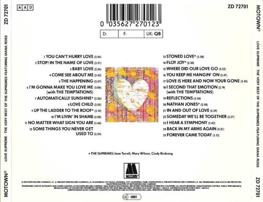 The Supremes : Love Supreme: The Very Best Of The Supremes Featuring Diana Ross (CD, Comp)