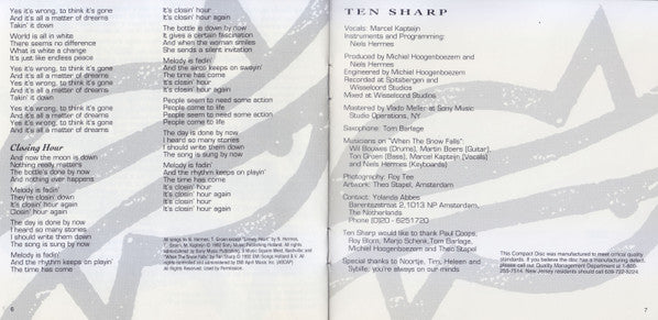 Ten Sharp : Under The Water Line (CD, Album)
