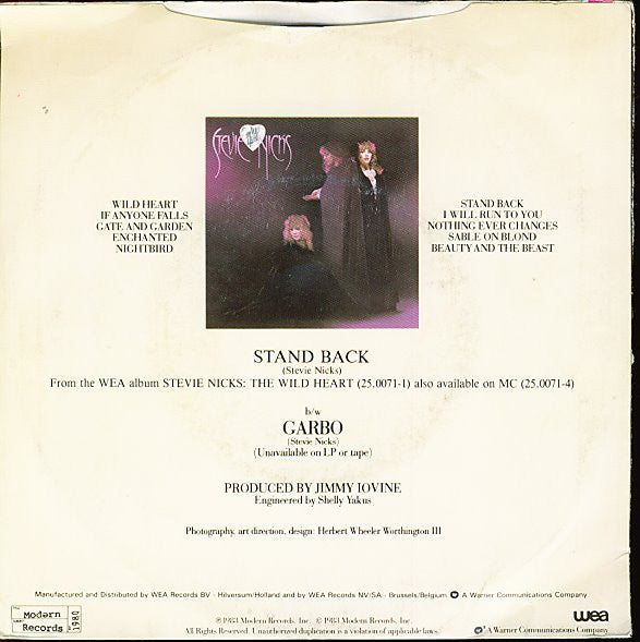 Stevie Nicks : Stand Back (7", Single)