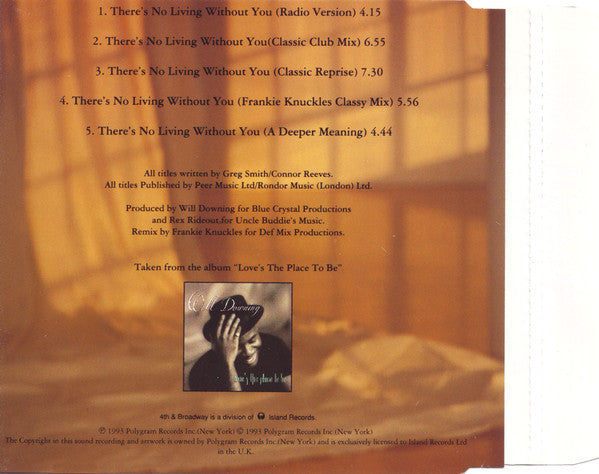 Will Downing : There's No Living Without You (CD, Maxi)