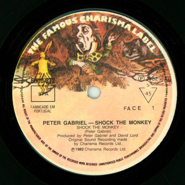 Peter Gabriel : Shock The Monkey (7", Single)