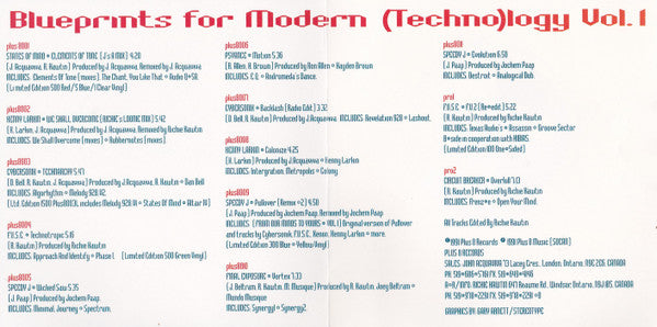 Various : Blueprints For Modern (Techno)logy Vol. 1 (CD, Comp)