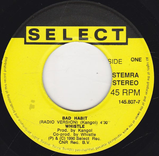 Whistle : Bad Habit (Radio Version) / Bad Habit (Rap Dub) (7", Single)