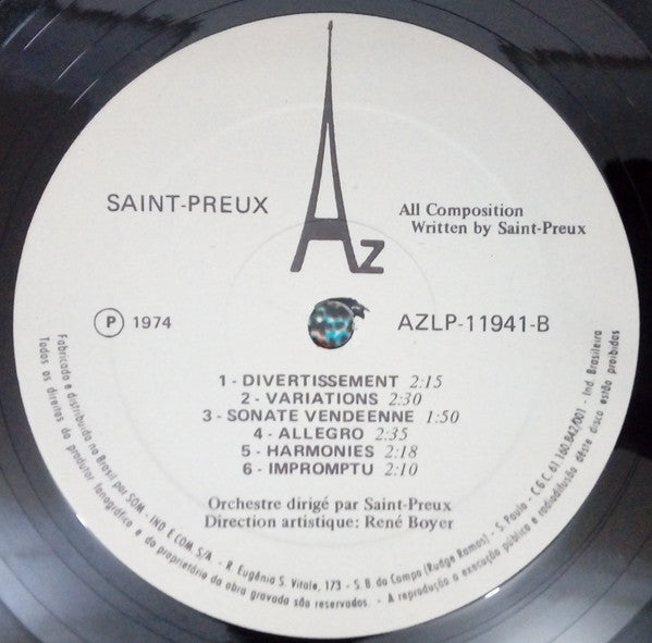 Saint-Preux : Concerto (LP, Album, Whi)