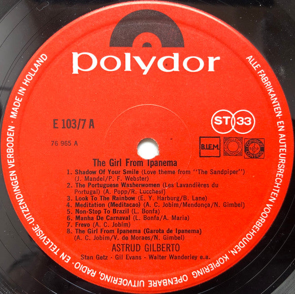 Astrud Gilberto : The Girl From Ipanema (LP, Comp, Club)