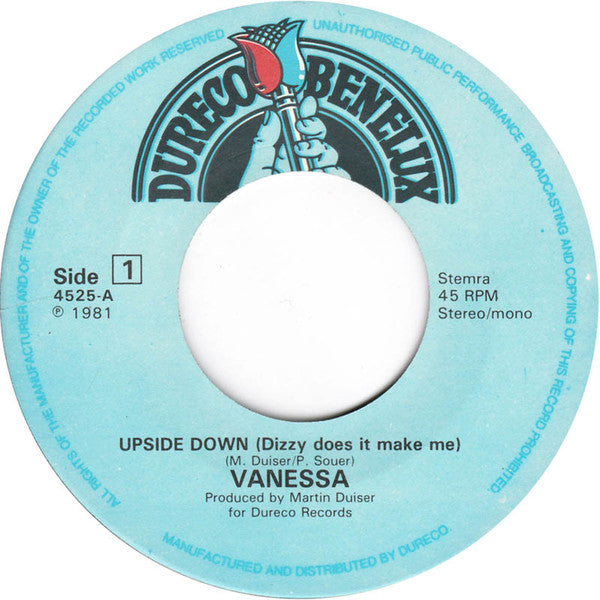 Vanessa (2) : Upside Down (Dizzy Does It Make Me) (7", Single)