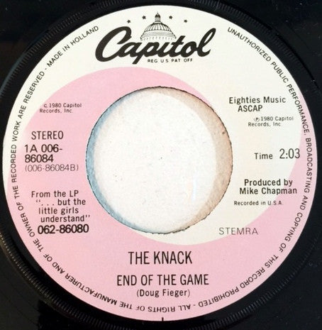 The Knack (3) : Baby Talks Dirty (7", Single)