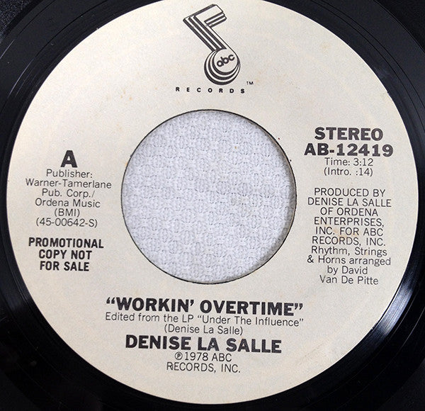 Denise LaSalle : Workin' Overtime (7", Promo)
