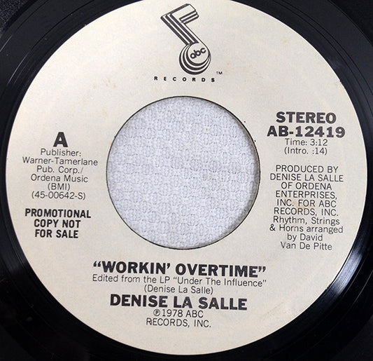 Denise LaSalle : Workin' Overtime (7", Promo)