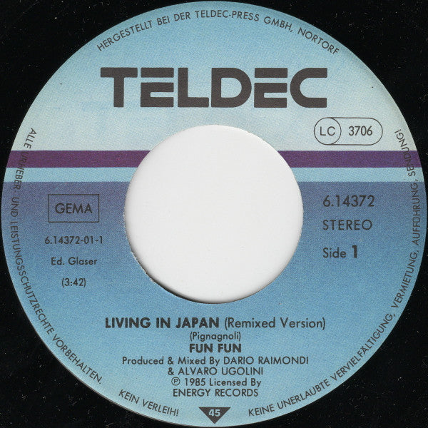 Fun Fun : Living In Japan (Remixed Version) (7")