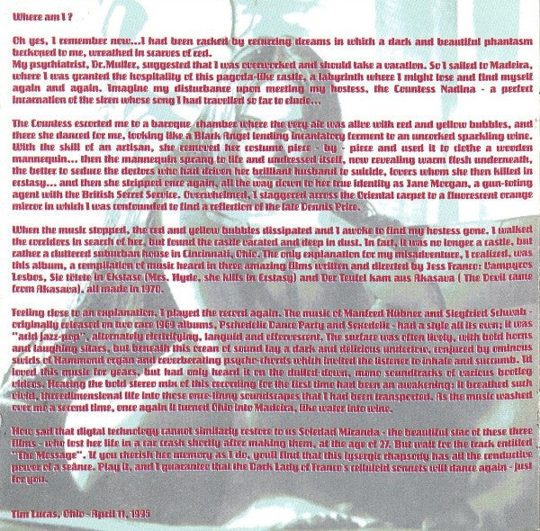 Manfred Hübler & Siegfried Schwab : Vampyros Lesbos (Sexadelic Dance Party) (CD, Comp, RM)