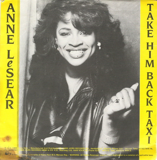 Anne LeSear : Take Him Back Taxi (7")