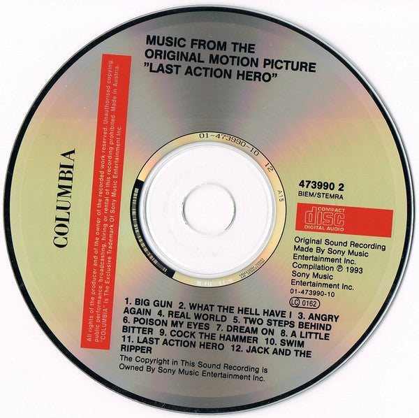Various : Last Action Hero (Music From The Original Motion Picture) (CD, Album, Comp)
