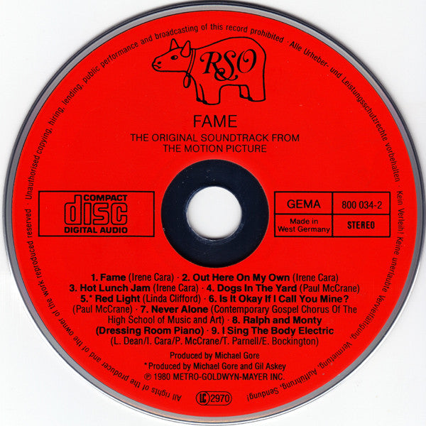 Various : Fame - The Original Soundtrack From The Motion Picture (CD, Album, RE, Red)