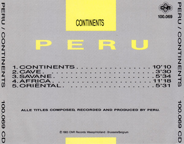 Peru : Continents (CD, Album, RE)