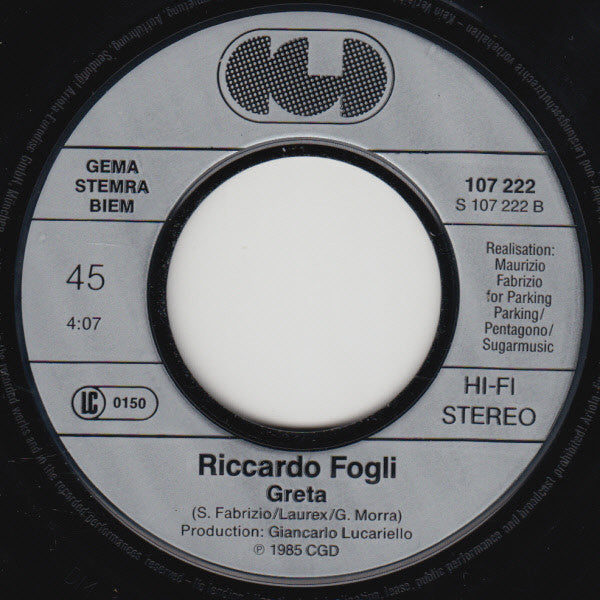 Riccardo Fogli : Sulla Buona Strada (7", Single)