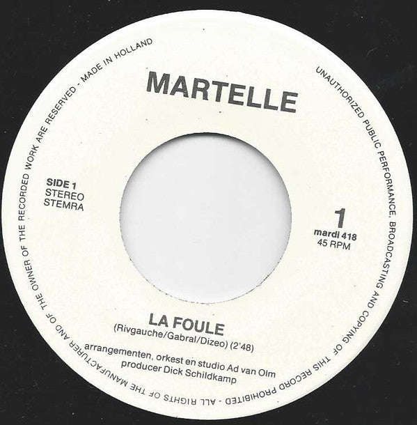 Martelle : La Foule (7")