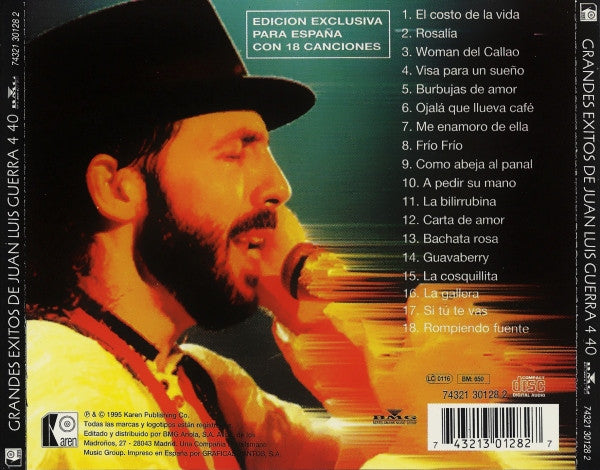Juan Luis Guerra 4 40* : Grandes Éxitos De Juan Luis Guerra 4 40 (CD, Comp)