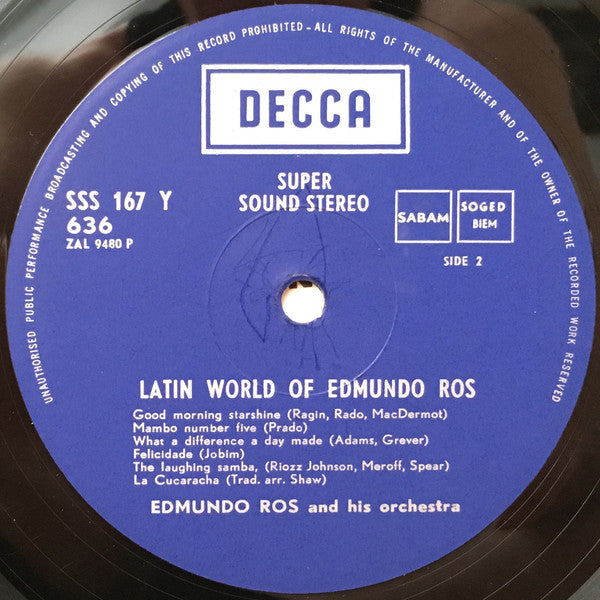 Edmundo Ros & His Orchestra : The Latin World Of Edmundo Ros  (LP, Comp)