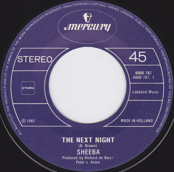 Sheeba (2) : The Next Night (7", Single)