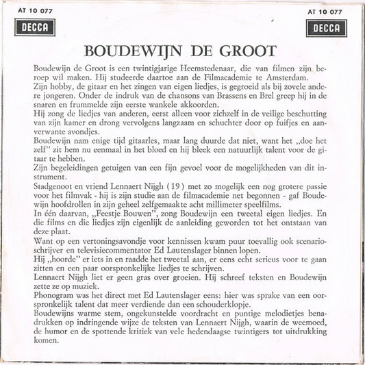 Boudewijn de Groot : Élégie Prénatale (7", Single, Mono)