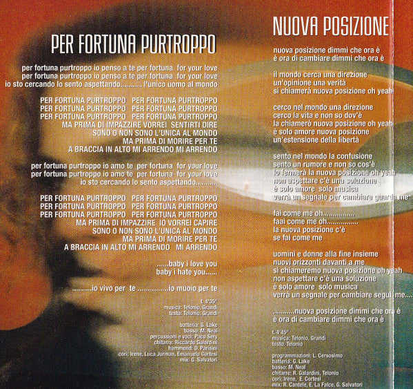 Irene Grandi : Per Fortuna Purtroppo (CD, Album)