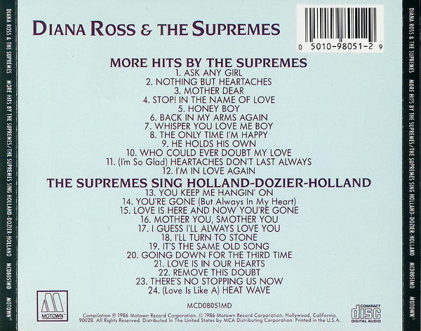 The Supremes : More Hits By The Supremes / The Supremes Sing Holland-Dozier-Holland (CD, Comp)