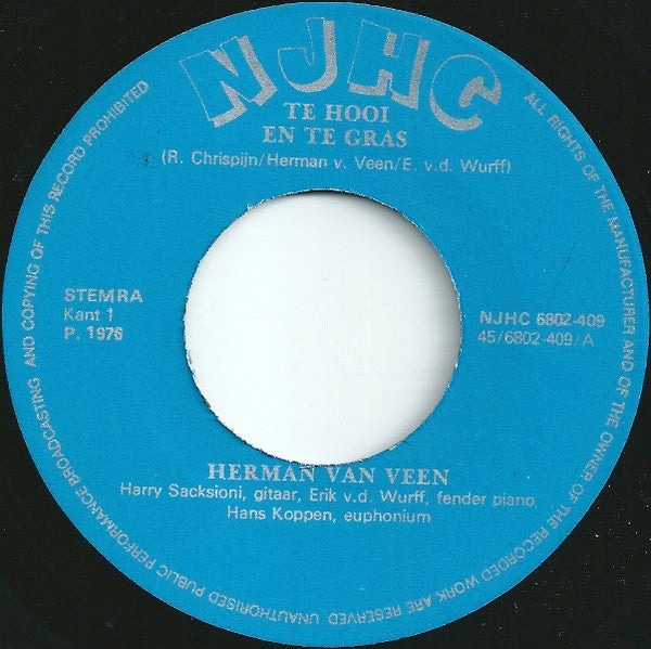 Herman van Veen : Te Hooi En Te Gras (7", Single)